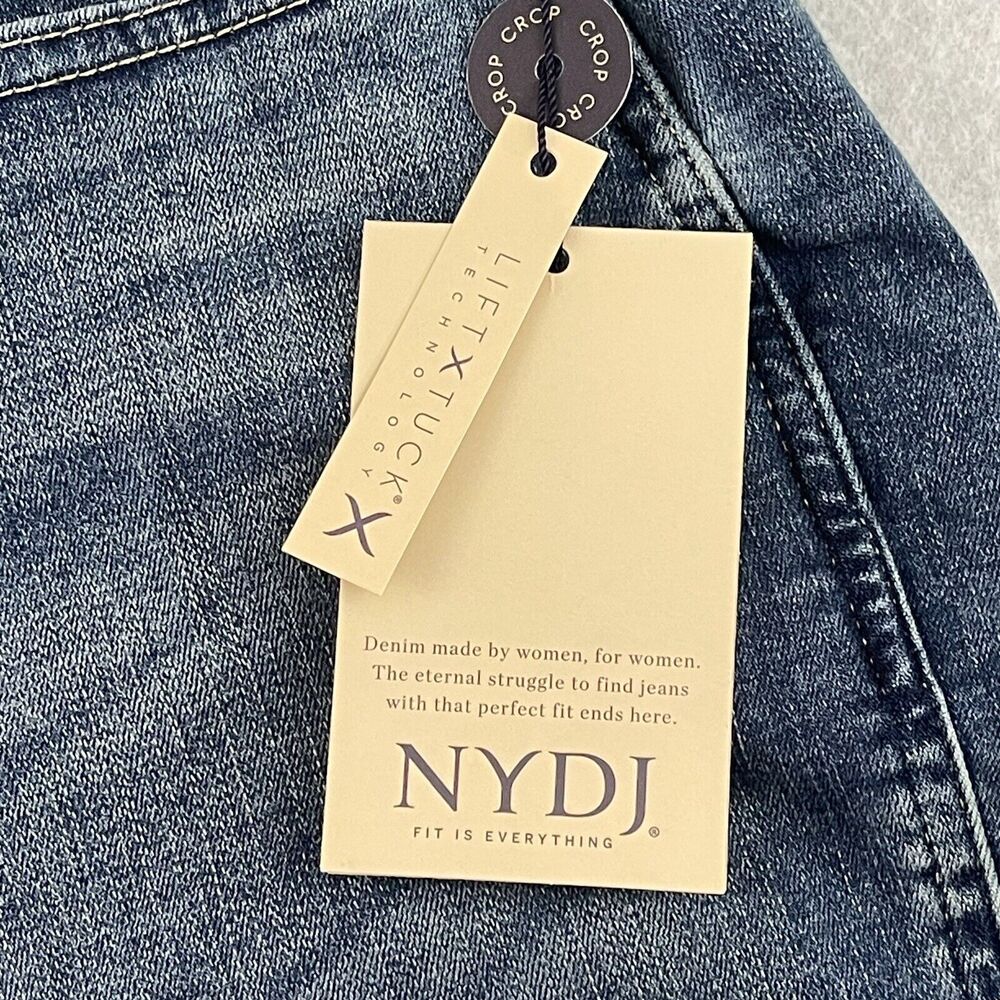 NYDJ Jeans Womens 24W Blue Loire Chloe Capri Slit Hem Lift Tuck Tech MSRP $89 - Picture 14 of 16
